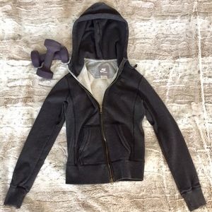 Nike women’s small gray zip up hoodie